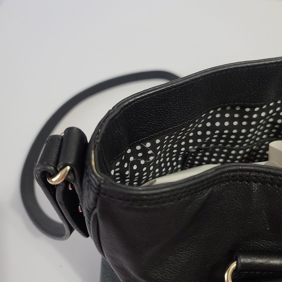 Kate Spade New York Primrose Hill Goldie Bow Satchel Black Leather Handbag Purse - Picture 12 of 16